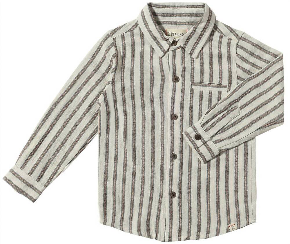 NEW ME & HENRY boy's atwood shirt in black /cream